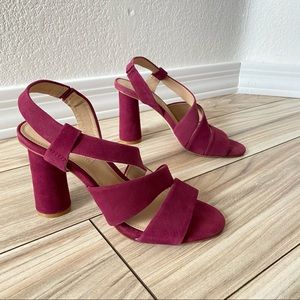 48. Antonio Melani LAYREN SUEDE LEATHER SLINGBACK SANDALS Purple Size 7
